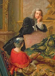 Die Lesung von Molière (c.1728) (Detail)